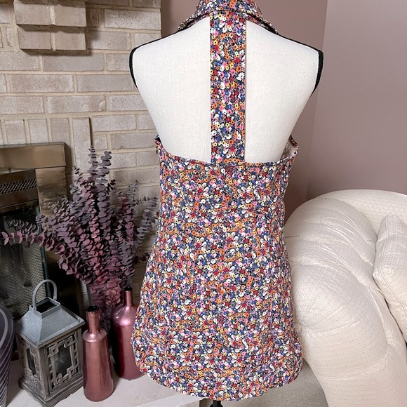 ANTHROPOLOGIE Maeve The Amelia Collared Mini Dress - Pink Combo Floral - Picture 6 of 11